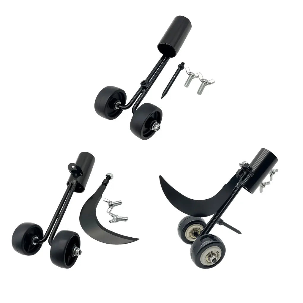 A portable gap weeder grass trimmer featuring an adjustable-length handle and a specialized cutting head designed to remove weeds from narrow gaps, such as between paving stones or along driveway edges. This manual tool allows users to eliminate weeds without the need to bend down, promoting ergonomic gardening practices