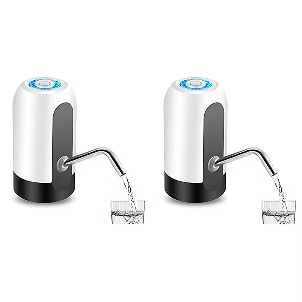 USB rechargeable water bottle pump with a sleek design, automatic dispensing, and a convenient spout for easy water access from large bottles