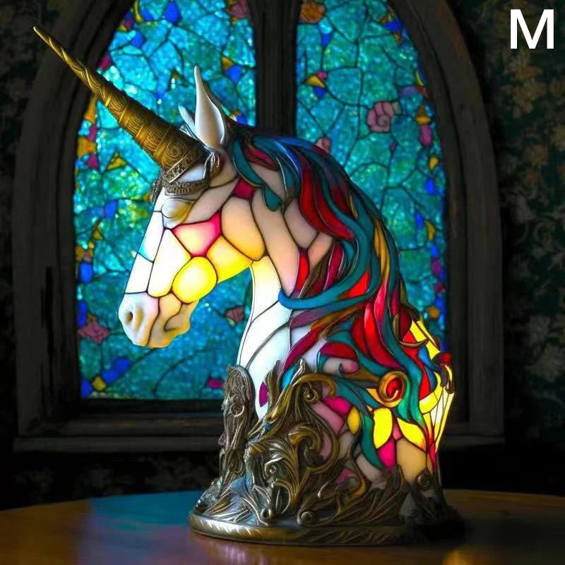 Animal Table Lamp Series with Stained Glass