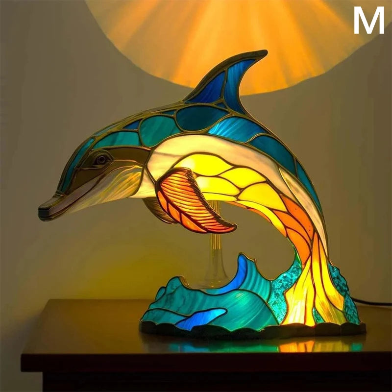 Animal Table Lamp Series with Stained Glass