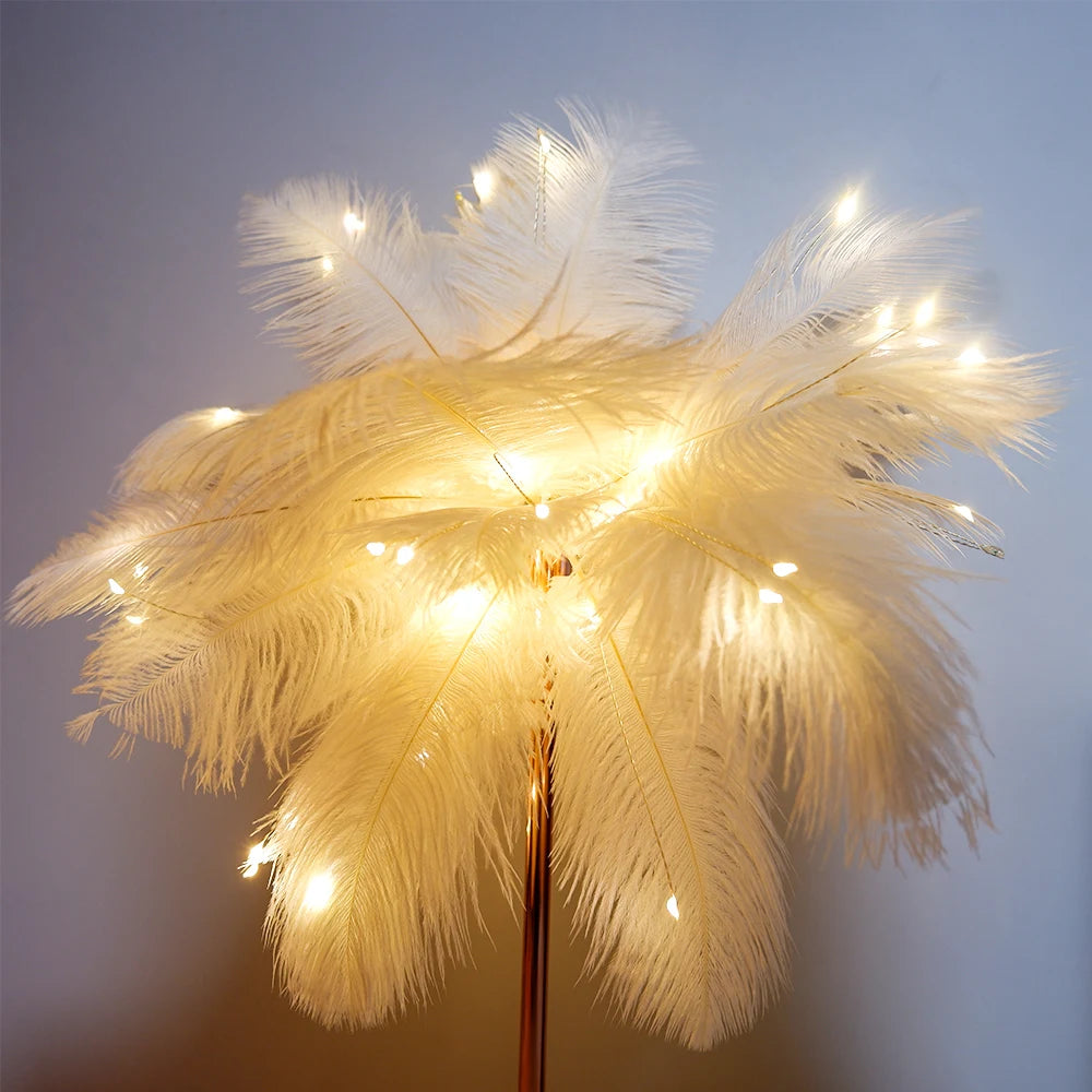 Touch Control Table Feather Lamp