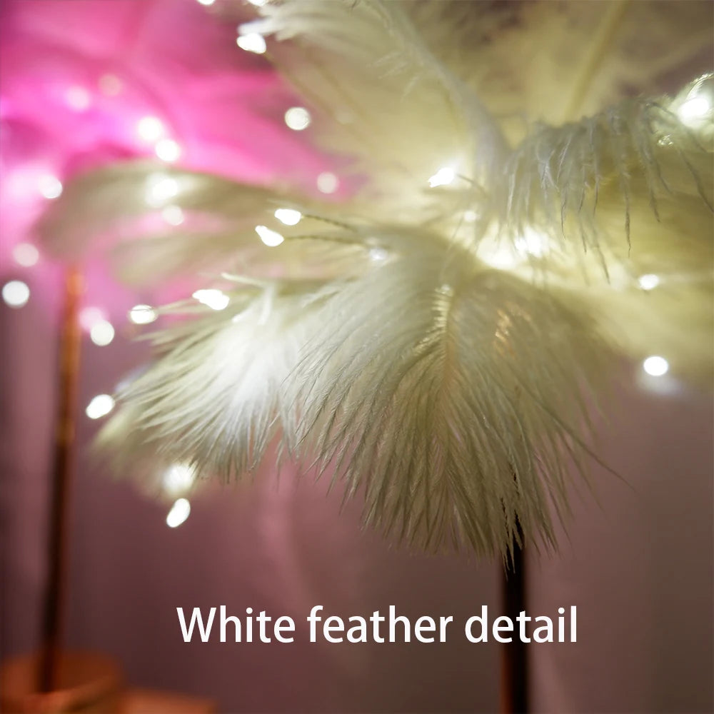 Touch Control Table Feather Lamp