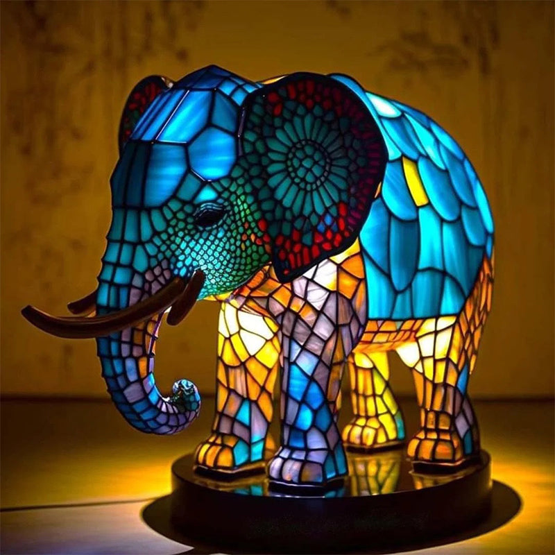 Animal Table Lamp Series with Stained Glass