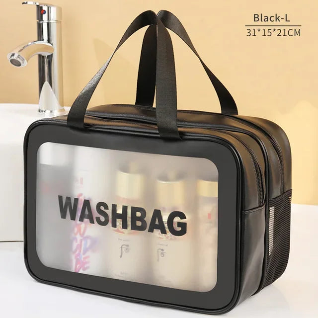 A toiletry bag, also known as a travel kit, dopp kit, or vanity case, is a compact container designed to hold personal hygiene and grooming items such as toothbrushes, toothpaste, soap, and shaving supplies. Typically used during travel, these bags are made from various materials and often feature multiple compartments for organized storage