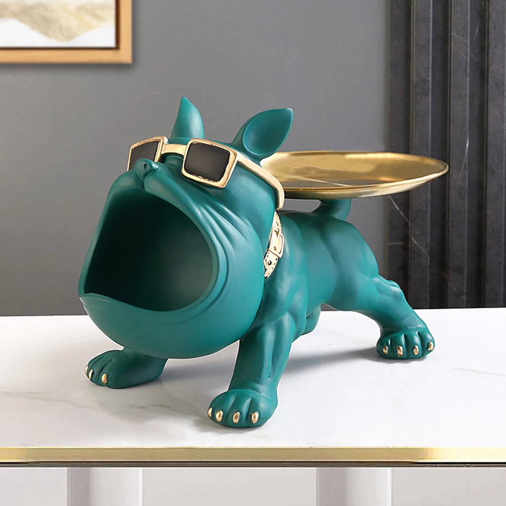 Bulldog Sculpture Dog Tray Key Storage