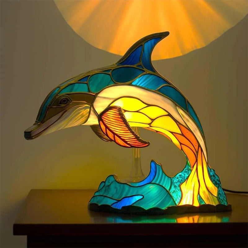 Animal Table Lamp Series with Stained Glass