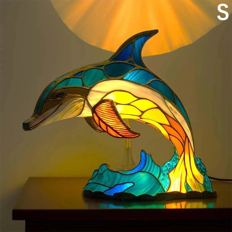 Animal Table Lamp Series with Stained Glass