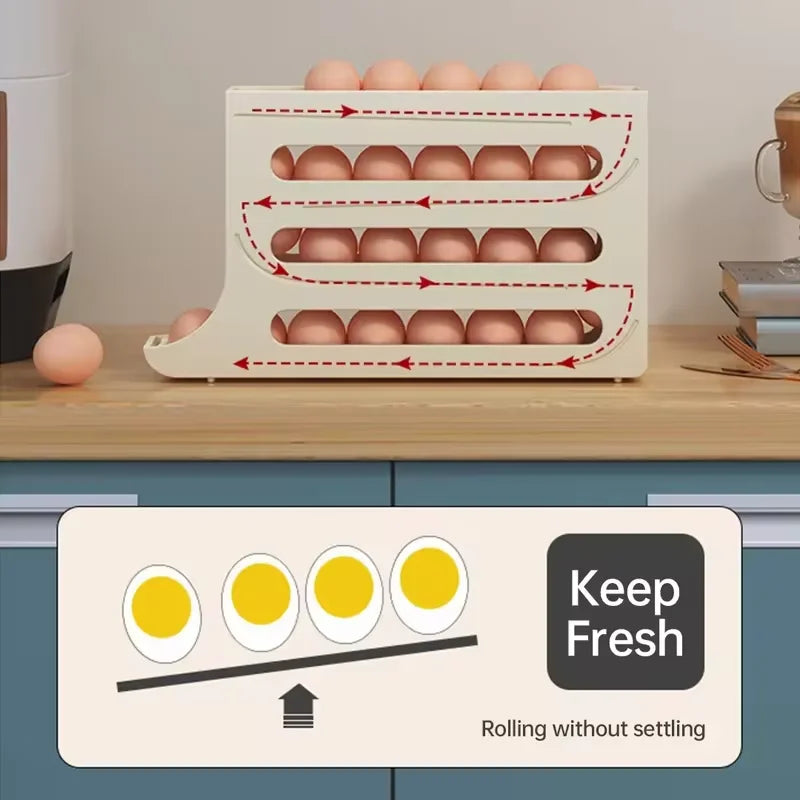 Automatic sliding egg roller