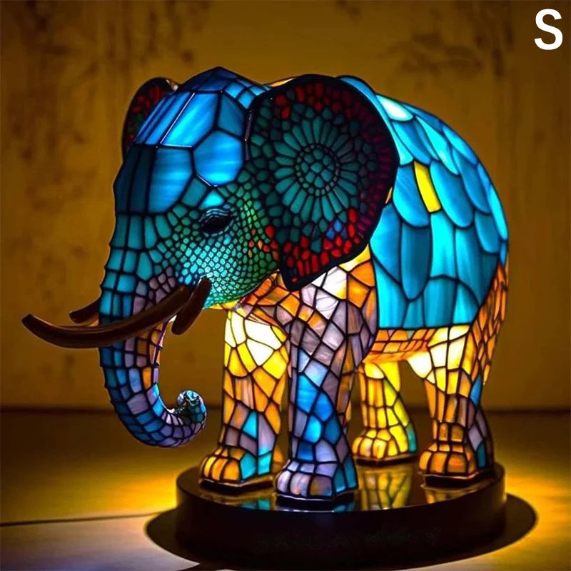 Animal Table Lamp Series with Stained Glass