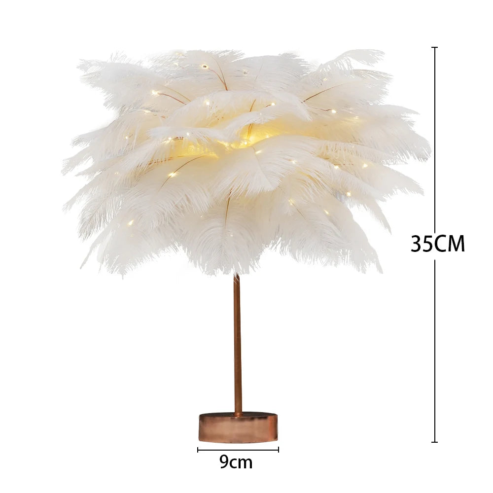 Touch Control Table Feather Lamp