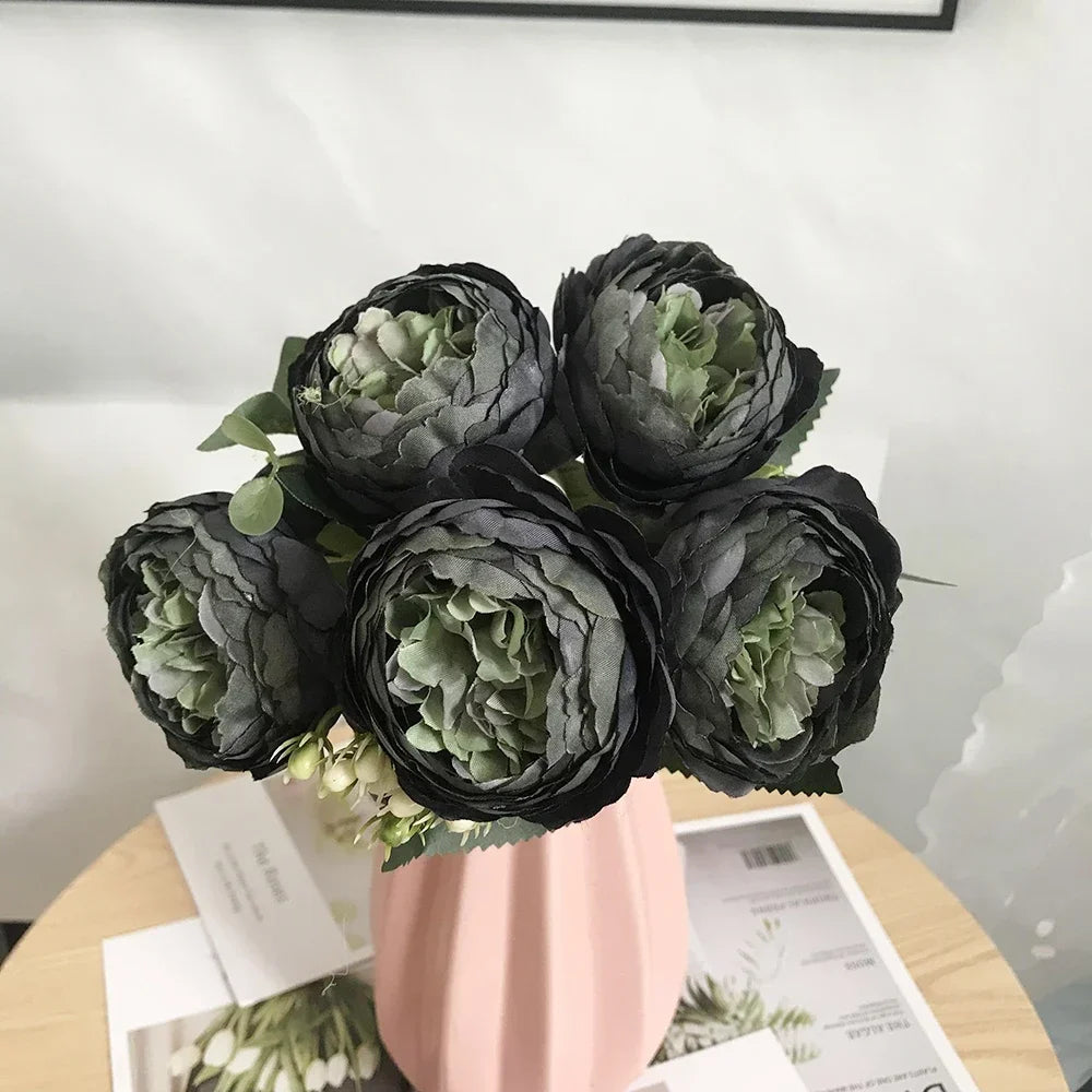 Artificial silk peony bouquet