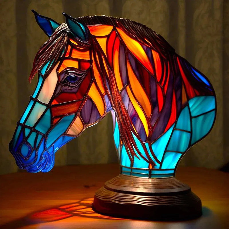 Animal Table Lamp Series with Stained Glass