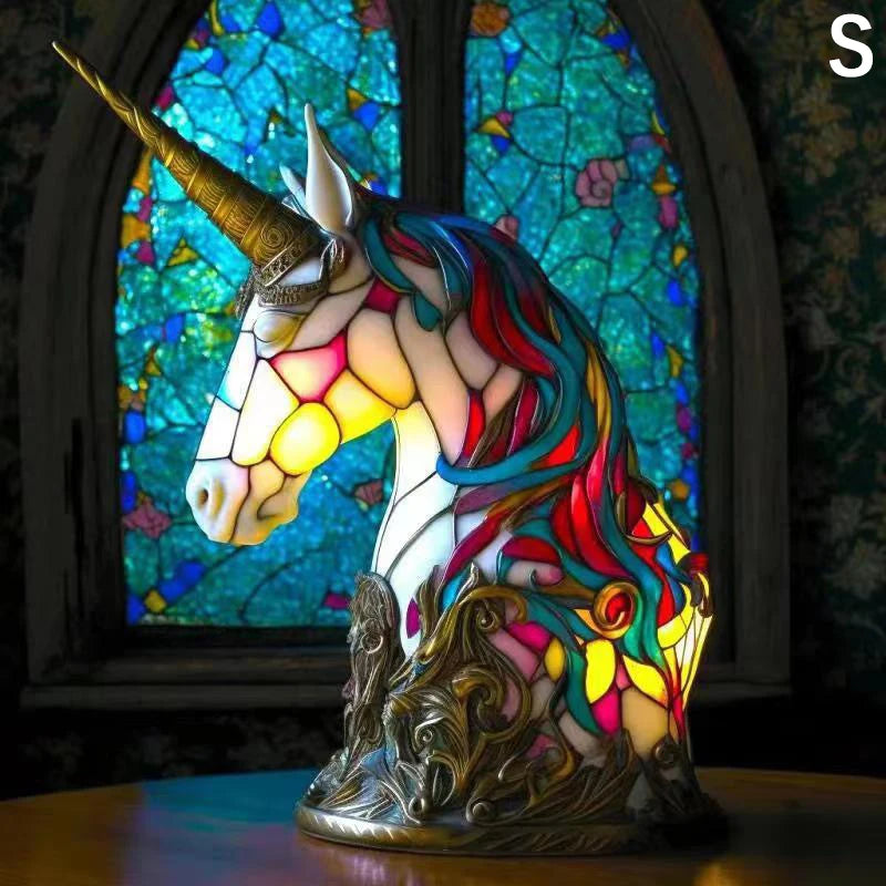 Animal Table Lamp Series with Stained Glass