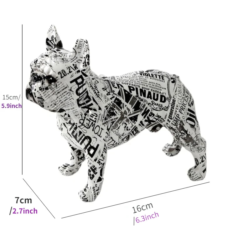 French Bulldog Resin Statue Decoration