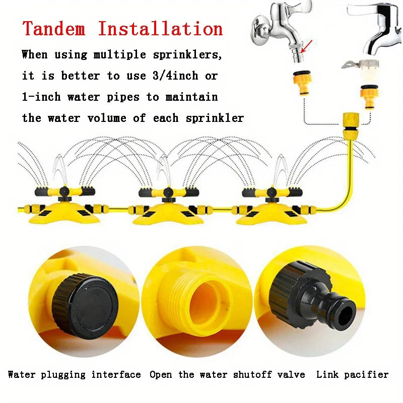 Automatic Rotating Trigeminal Sprinkler For Watering Gardening