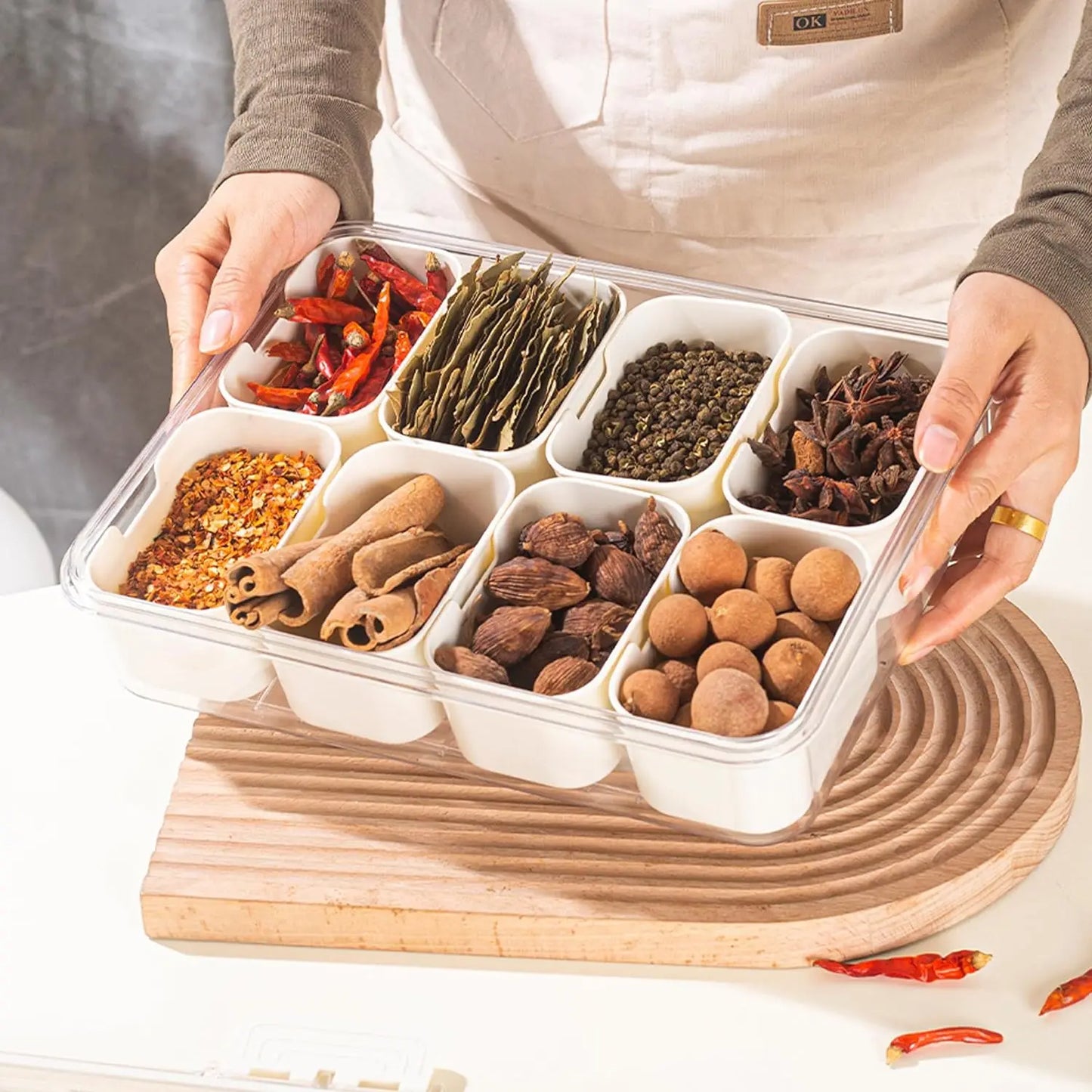 8 Grids Divided Serving Tray Storage box