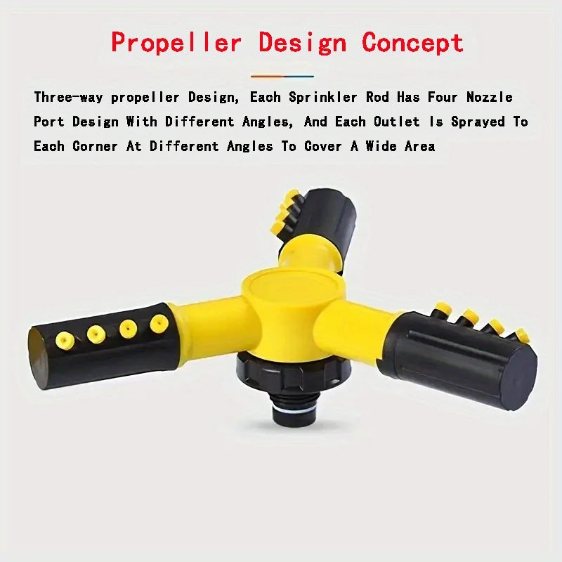 Automatic Rotating Trigeminal Sprinkler For Watering Gardening