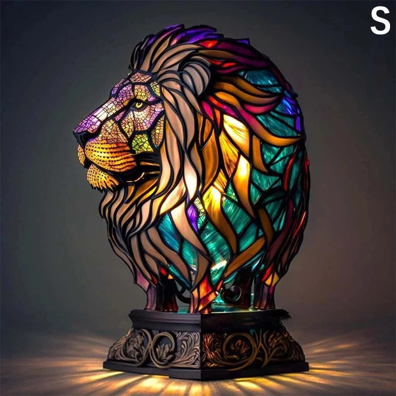 Animal Table Lamp Series with Stained Glass