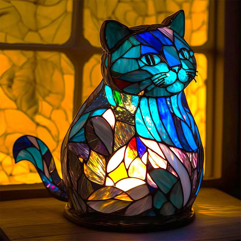 Animal Table Lamp Series with Stained Glass