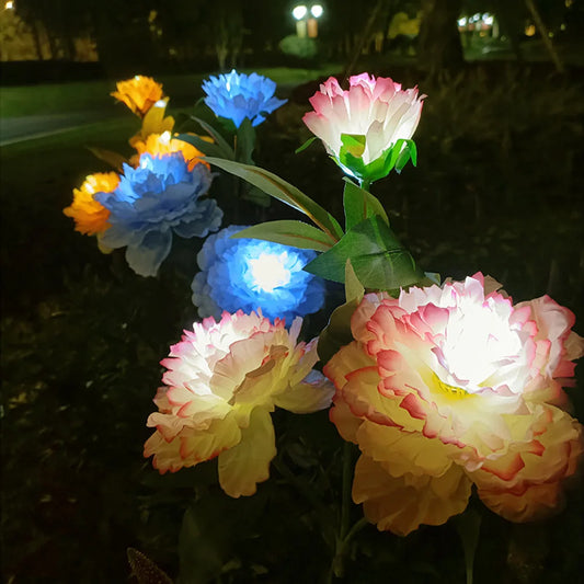 LED Solar Simulation Peony Flower