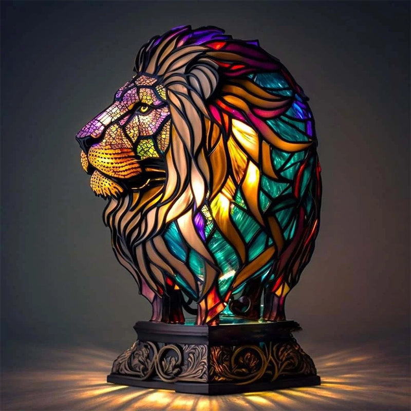 Animal Table Lamp Series with Stained Glass