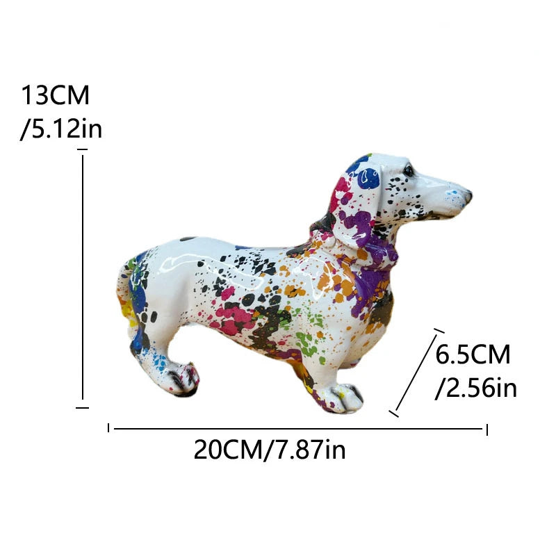 Colorful dachshund figurine