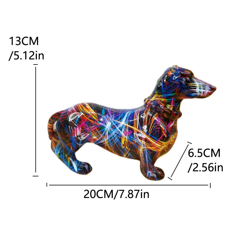 Colorful dachshund figurine