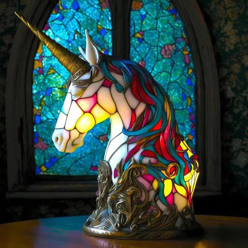 Animal Table Lamp Series with Stained Glass