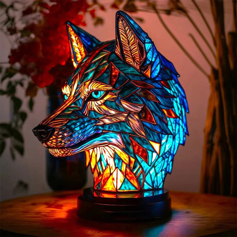 Animal Table Lamp Series with Stained Glass