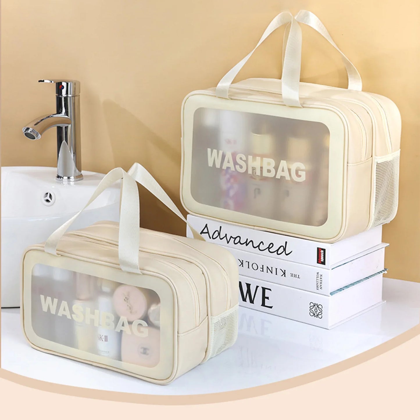 A toiletry bag, also known as a travel kit, dopp kit, or vanity case, is a compact container designed to hold personal hygiene and grooming items such as toothbrushes, toothpaste, soap, and shaving supplies. Typically used during travel, these bags are made from various materials and often feature multiple compartments for organized storage