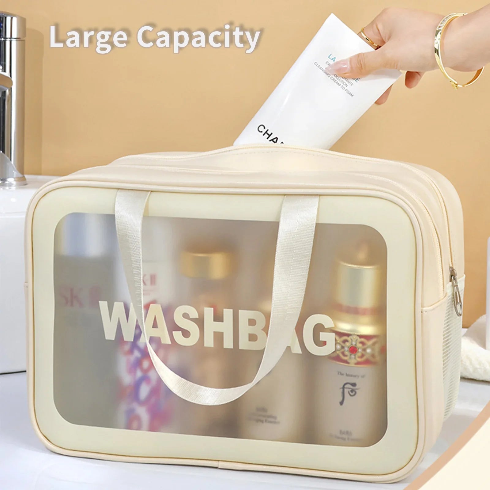 A toiletry bag, also known as a travel kit, dopp kit, or vanity case, is a compact container designed to hold personal hygiene and grooming items such as toothbrushes, toothpaste, soap, and shaving supplies. Typically used during travel, these bags are made from various materials and often feature multiple compartments for organized storage