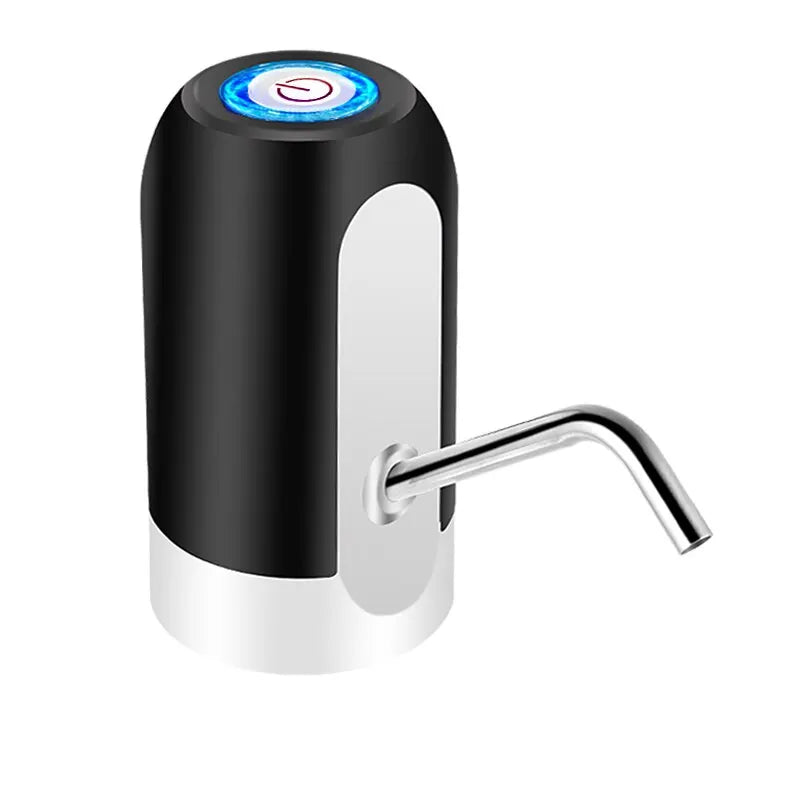 USB rechargeable water bottle pump with a sleek design, automatic dispensing, and a convenient spout for easy water access from large bottles