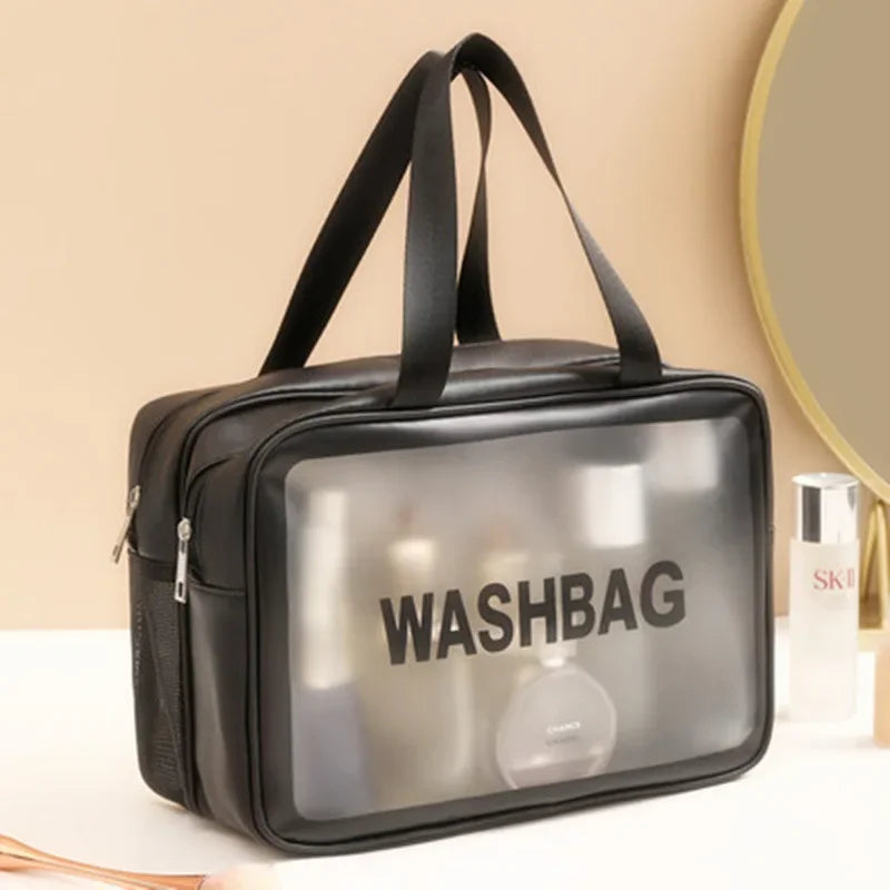 A toiletry bag, also known as a travel kit, dopp kit, or vanity case, is a compact container designed to hold personal hygiene and grooming items such as toothbrushes, toothpaste, soap, and shaving supplies. Typically used during travel, these bags are made from various materials and often feature multiple compartments for organized storage