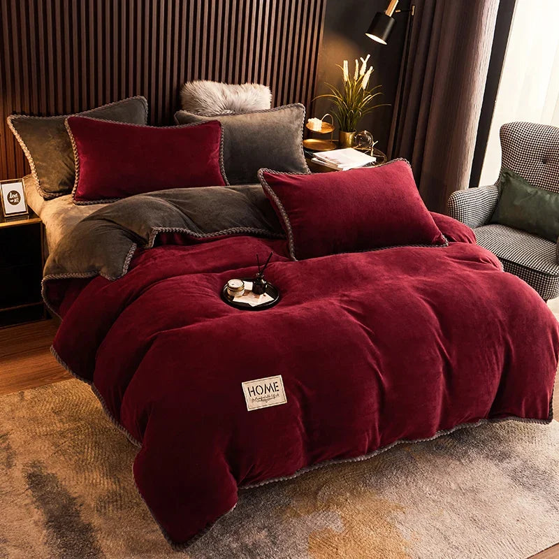 A winter duvet cover designed to provide warmth and comfort during colder seasons. Typically made from heavier materials like flannel or fleece, these covers often feature insulating properties and cozy textures to enhance sleep quality during winter months