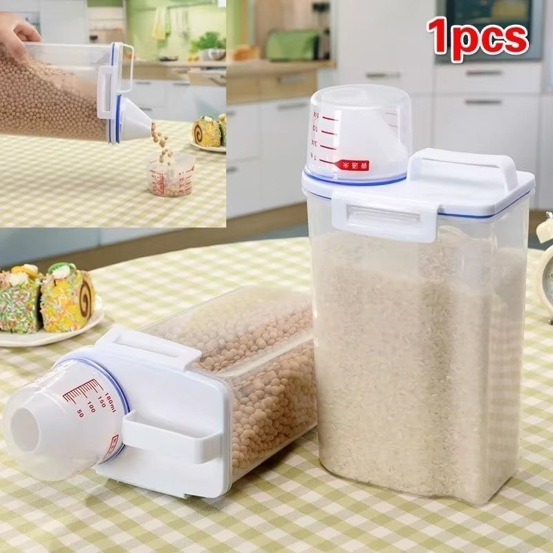 Portable Sealed Storage Jar for Grains, Snacks, and Pet Food - Transparent Kitchen Container