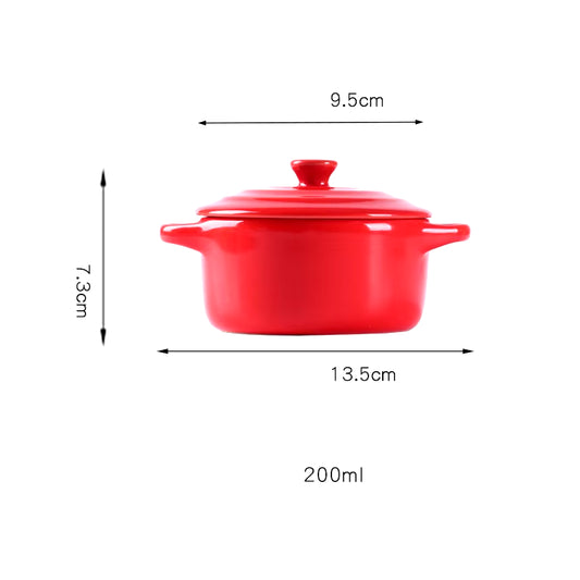 Mini Ceramic Soup Stock Pot with Lid for Children - Versatile Stew and Saucepan for Home and Restaurant Use