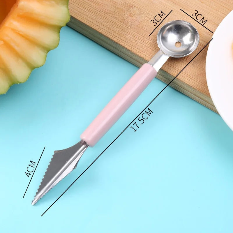 Multi-Functional Fruit Carving Knife and Watermelon Baller - Ice Cream Scoop and Spoon for Kitchen DIY Cold Dish Preparation