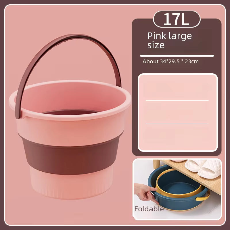 Portable Folding Washing Bucket for Home and Car Use - Durable Plastic Outdoor Fishing Bucket