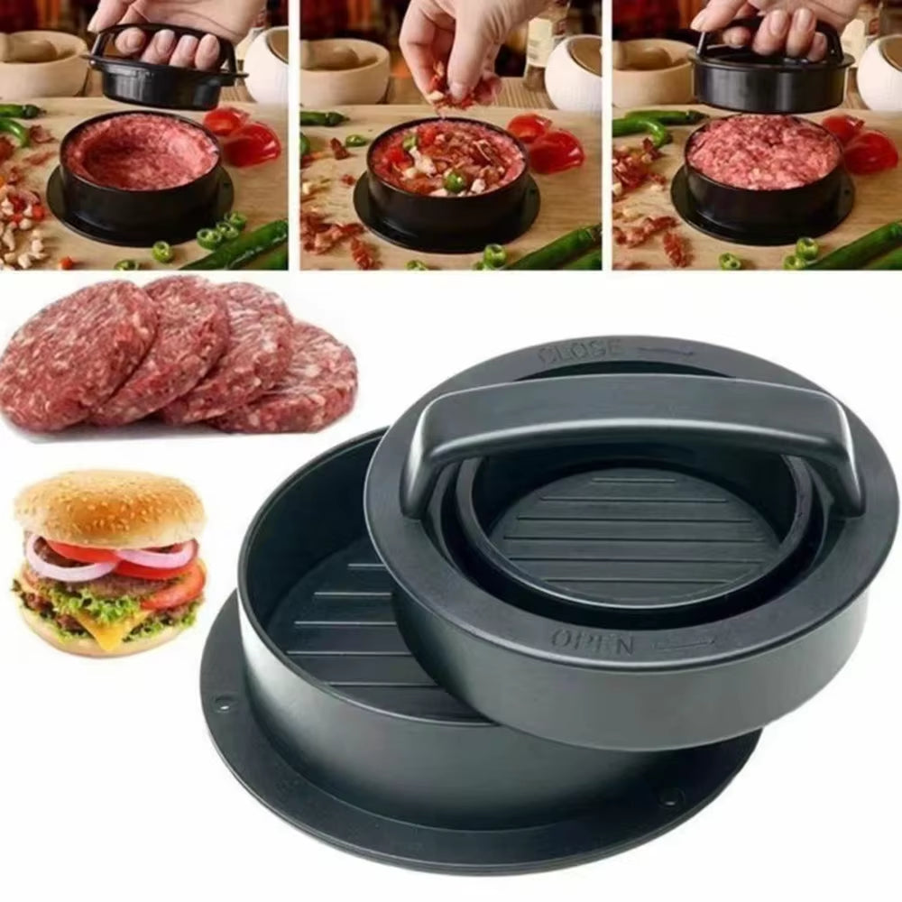 Professional Non-Stick ABS Hamburger Meat Press for Stuffed Burger Patties - Round Shape Grill Mould Kitchen Accessory