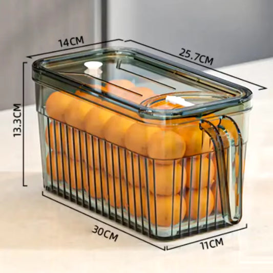 Refrigerator Storage Containers for Fresh Produce - Vegetable and Fruit Drain Basket Organizer for Pantry and Kitchen