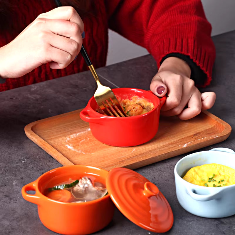 Mini Ceramic Soup Stock Pot with Lid for Children - Versatile Stew and Saucepan for Home and Restaurant Use