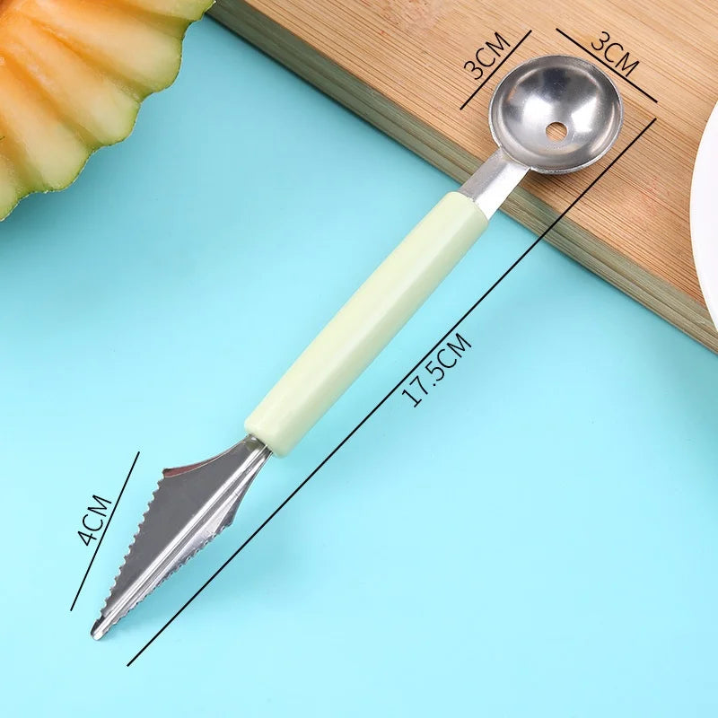 Multi-Functional Fruit Carving Knife and Watermelon Baller - Ice Cream Scoop and Spoon for Kitchen DIY Cold Dish Preparation