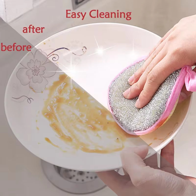 5/10 Pack Dual-Sided Dishwashing Sponges and Brushes for Effective Kitchen Cleaning